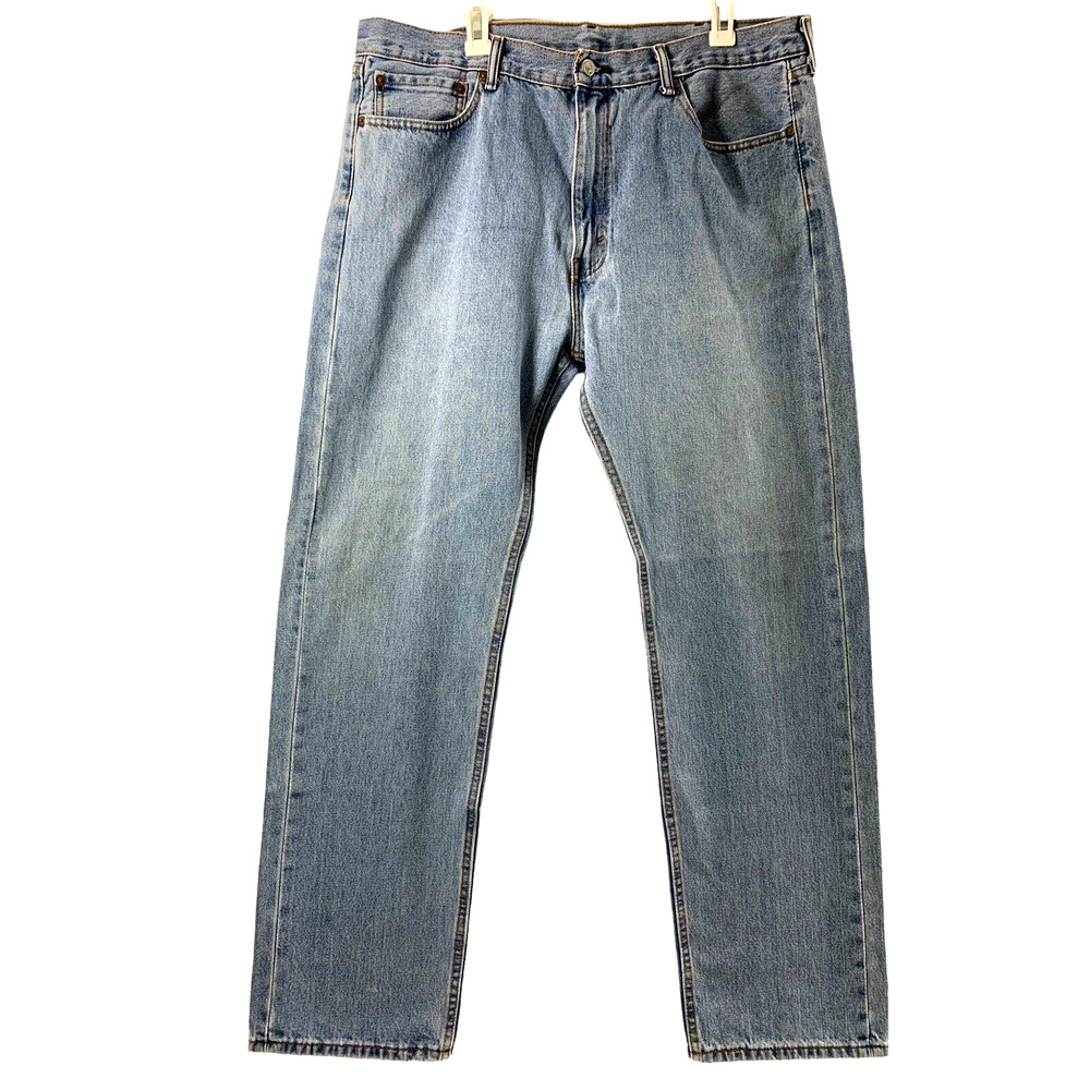 Levi Strauss 505 Jeans Mens 40 x 32 Light Wash Denim Straight Leg